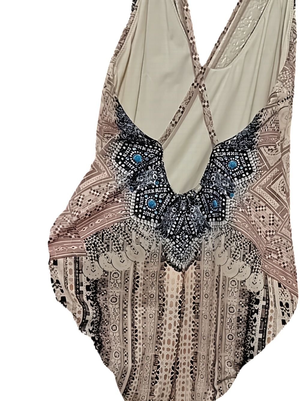 Camilla Multicolor Paisley One-Piece Swimsuit — Teal, Black, Cream - Picture 2 of 6